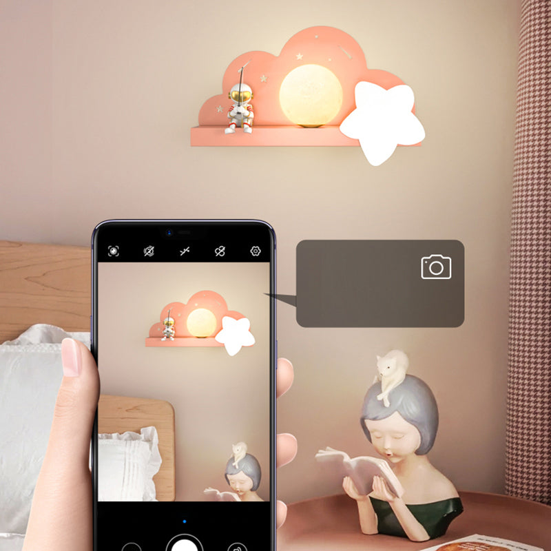 Modern Style Spherical Shape Wall Sconce Metal 1 Light Wall Lighting for Bedroom