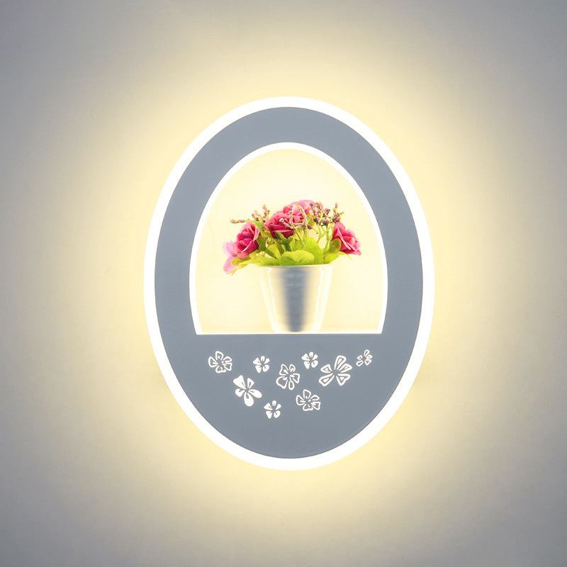 1-Light LED Wall Sconce Light Modern Oval Wall Mount Light for Living Room