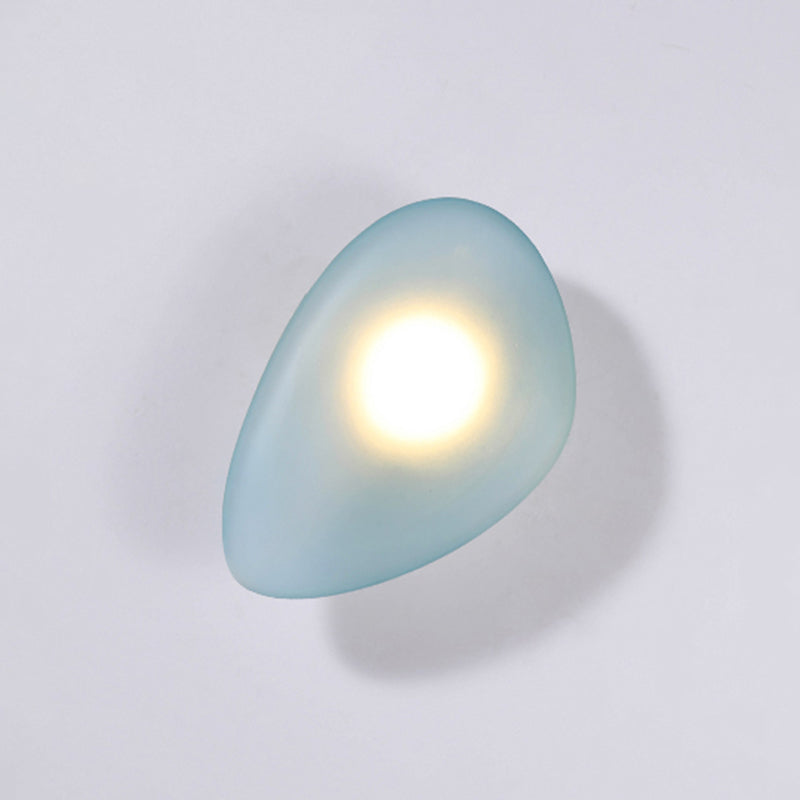 Nordic Style Iron Wall Light Cobblestone Shape Wall Lamp with Glass Shade for Bedroom