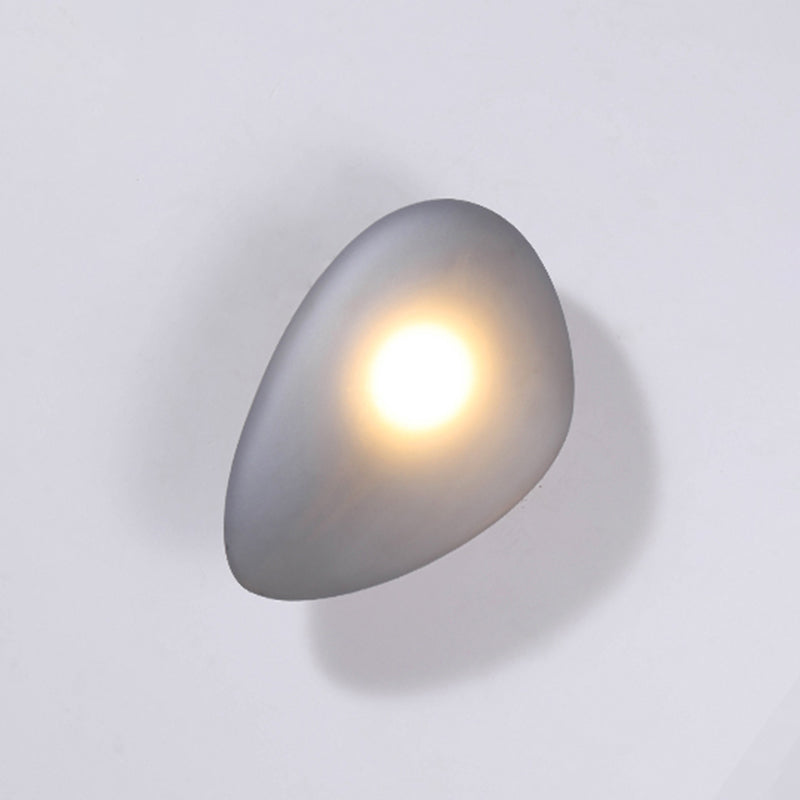 Nordic Style Iron Wall Light Cobblestone Shape Wall Lamp with Glass Shade for Bedroom