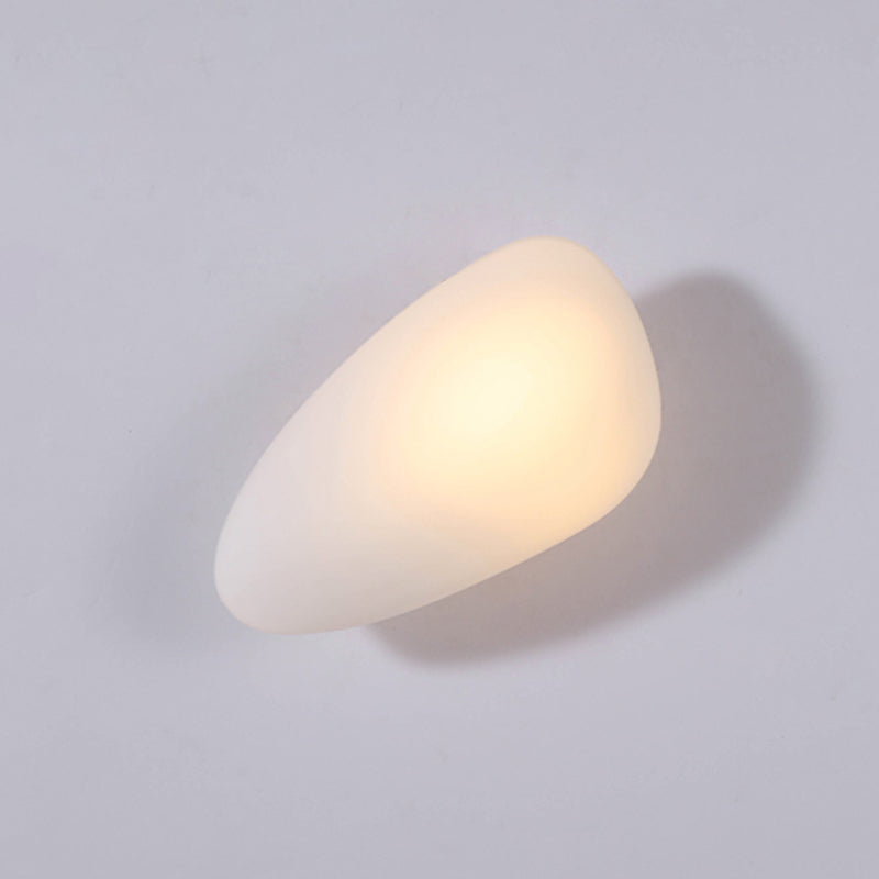 Nordic Style Iron Wall Light Cobblestone Shape Wall Lamp with Glass Shade for Bedroom