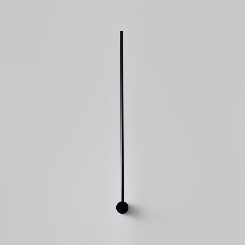 Minimalist Metal Wall Light Straight LED Wall Sconce in Black for Bedroom