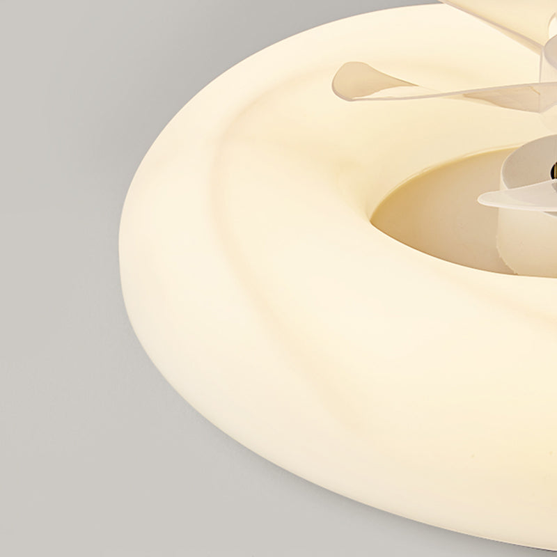 Metal Circular Ceiling Fan Light Nordic Style LED Ceiling Mounted Light