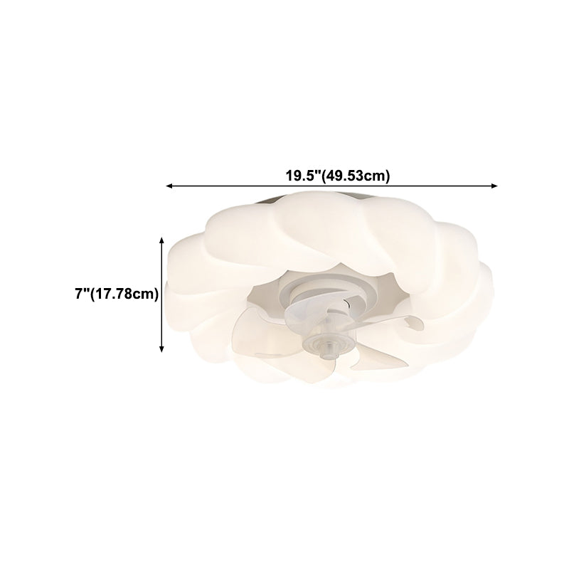 Metal Circular Ceiling Fan Light Nordic Style LED Ceiling Mounted Light