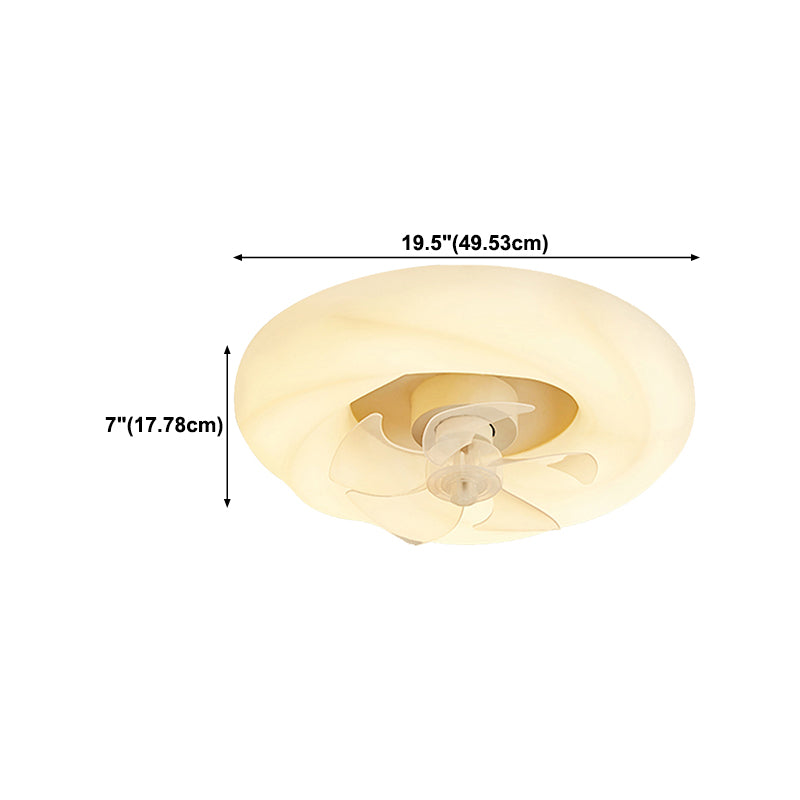 Metal Circular Ceiling Fan Light Nordic Style LED Ceiling Mounted Light