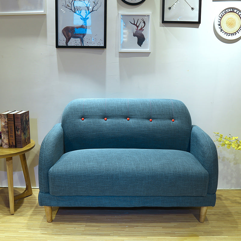 Linen Contemporary Standard Square Arm Sofa 3-seater Sofa for Living Room