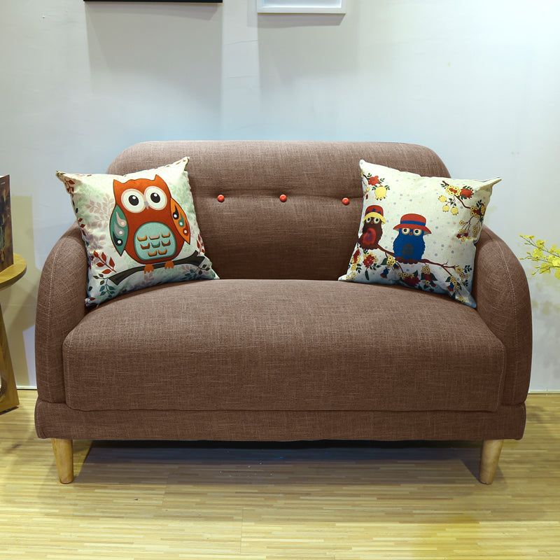 Linen Contemporary Standard Square Arm Sofa 3-seater Sofa for Living Room