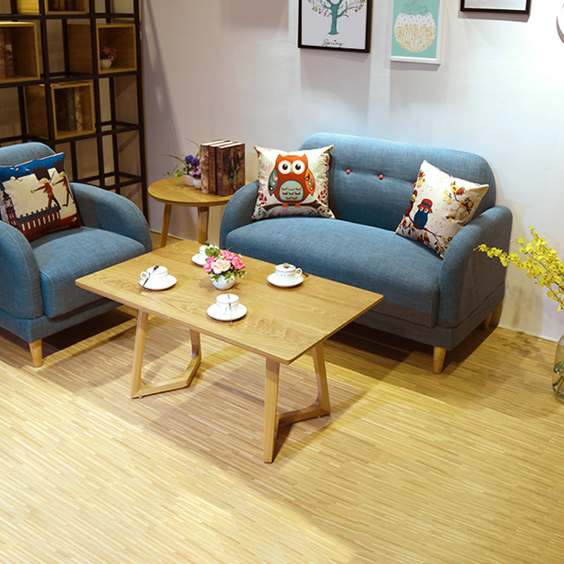 Linen Contemporary Standard Square Arm Sofa 3-seater Sofa for Living Room