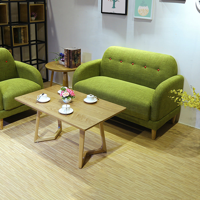 Linen Contemporary Standard Square Arm Sofa 3-seater Sofa for Living Room