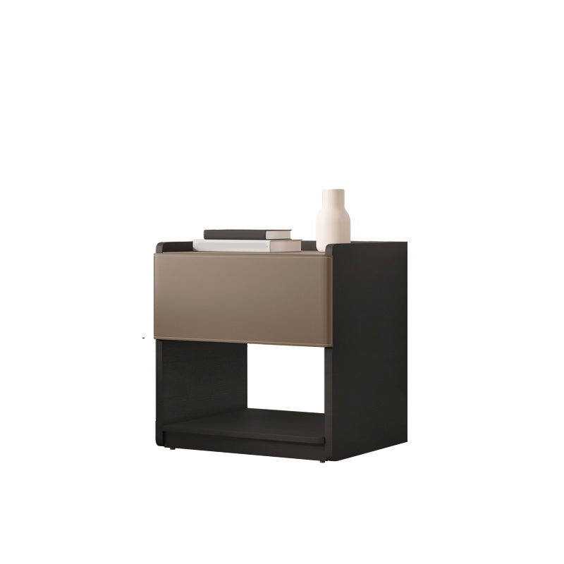 20" Tall 1 - Drawer Nightstand Modern Faux Leather Nightstand