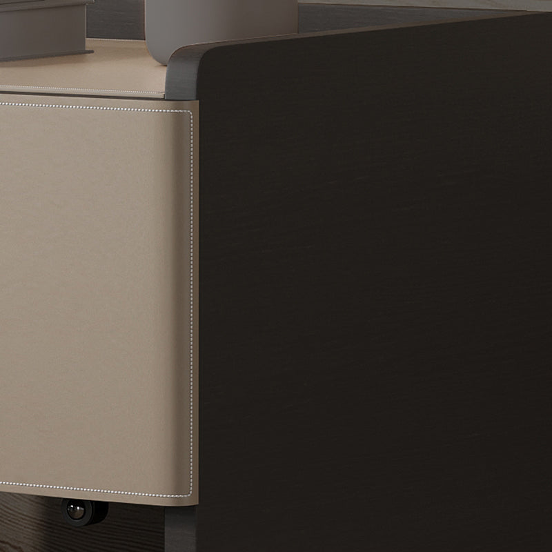 20" Tall 1 - Drawer Nightstand Modern Faux Leather Nightstand