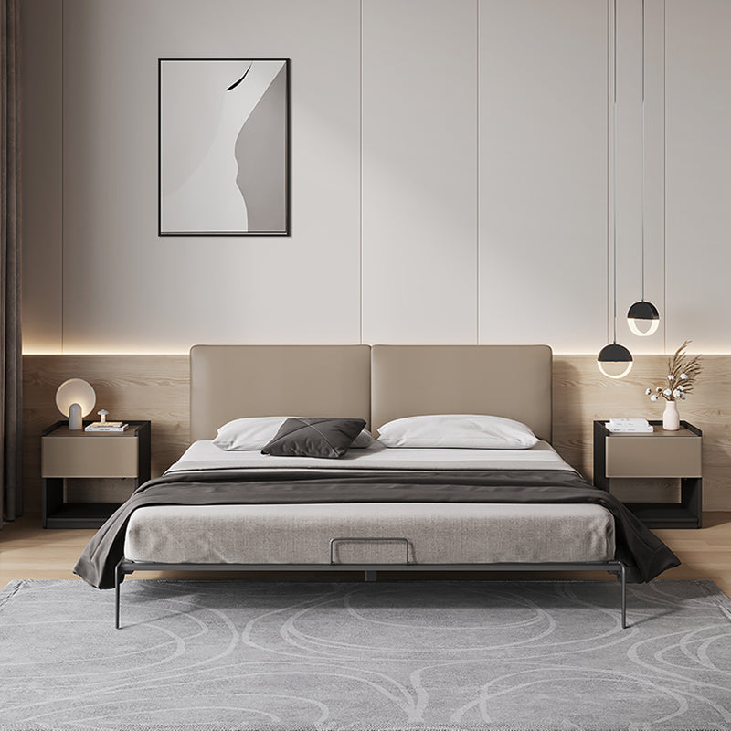 20" Tall 1 - Drawer Nightstand Modern Faux Leather Nightstand