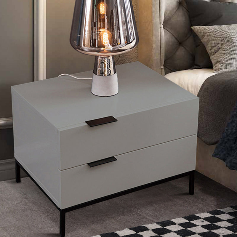 Square Metal with Multi-color Choice Wood Countertop Nightstand