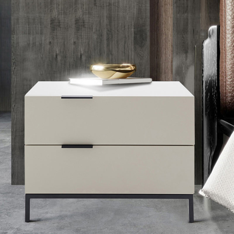 Square Metal with Multi-color Choice Wood Countertop Nightstand
