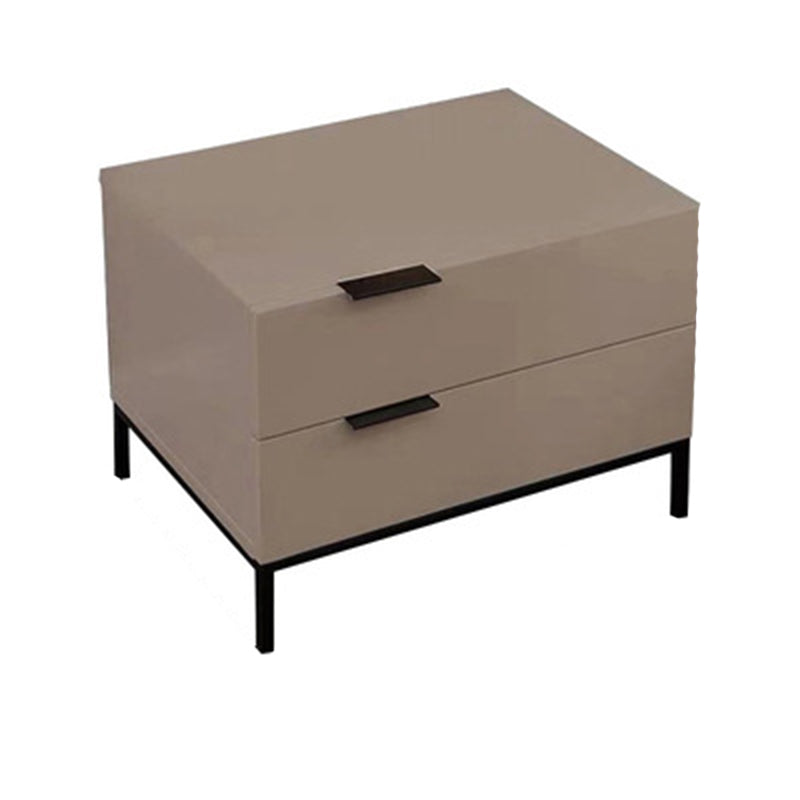 Square Metal with Multi-color Choice Wood Countertop Nightstand