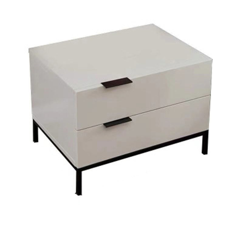 Square Metal with Multi-color Choice Wood Countertop Nightstand