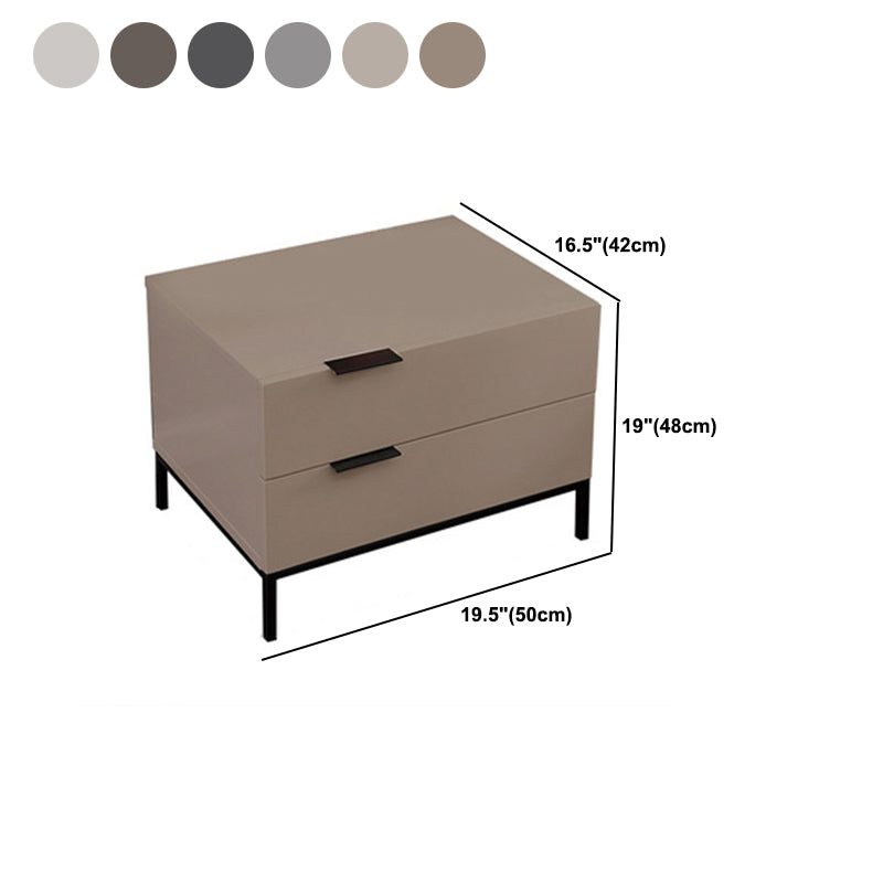 Square Metal with Multi-color Choice Wood Countertop Nightstand