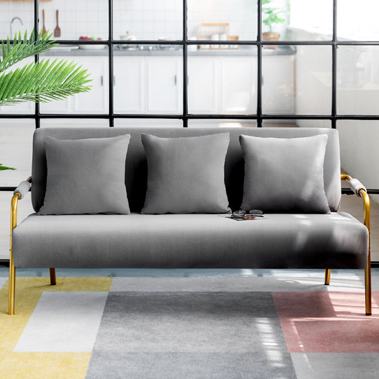 Velvet 3-seater Sofa with Pillow Top Arm for Apartment 28.35" High