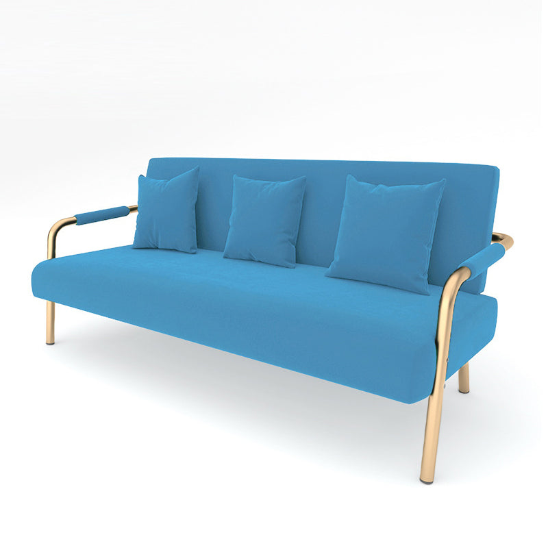 Velvet 3-seater Sofa with Pillow Top Arm for Apartment 28.35" High