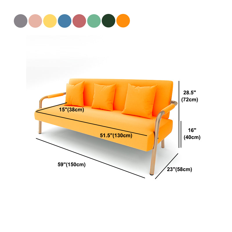 Velvet 3-seater Sofa with Pillow Top Arm for Apartment 28.35" High