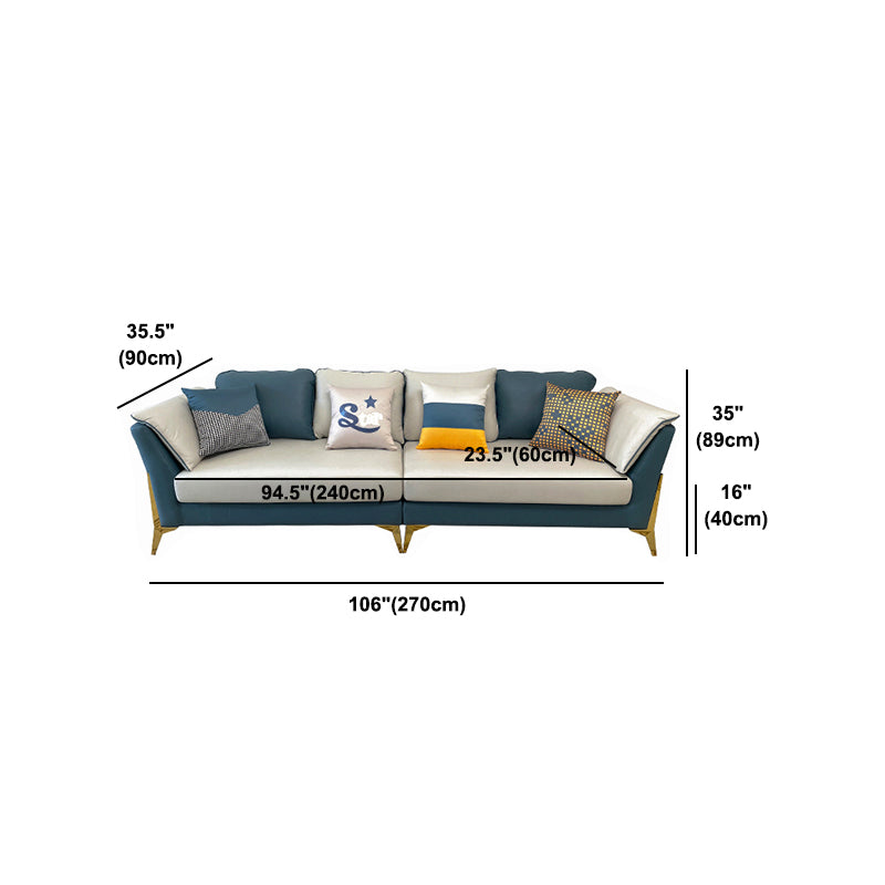 Faux Leather Modern Standard Flared Arm Stain Resistant Settee Couch