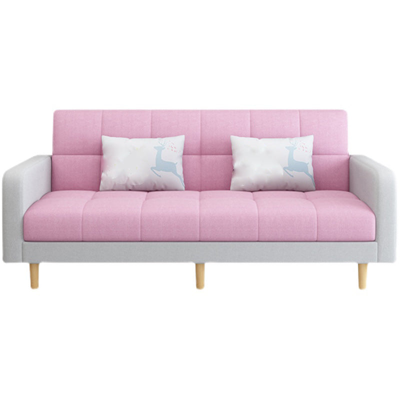 Contemporary Biscuit Back Convertible Square Arm Stationary Sofa