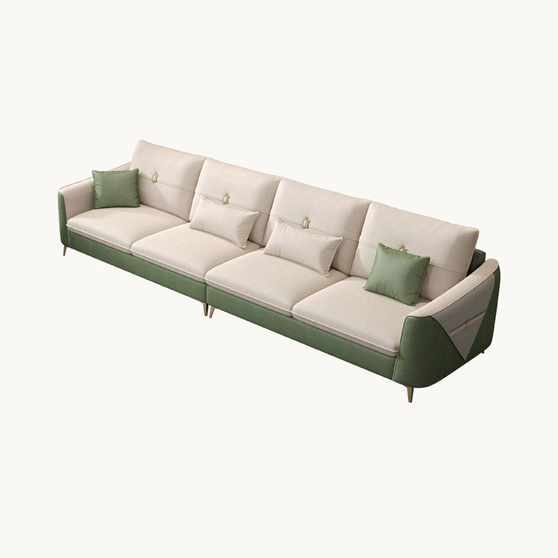 Modern Standard Square Arm Faux Leather Stain Resistant Sofa Couch