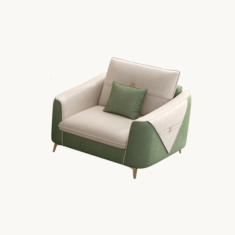Modern Standard Square Arm Faux Leather Stain Resistant Sofa Couch