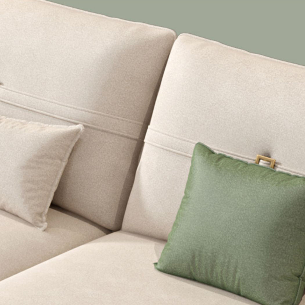 Modern Standard Square Arm Faux Leather Stain Resistant Sofa Couch