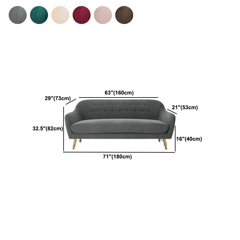 Modern Flared Arm Sofa with Tufted Back for Apartment 32.28" H