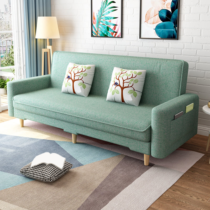 Living Room Contemporary Sleeper Square Arm 3-seater Linen Sofa