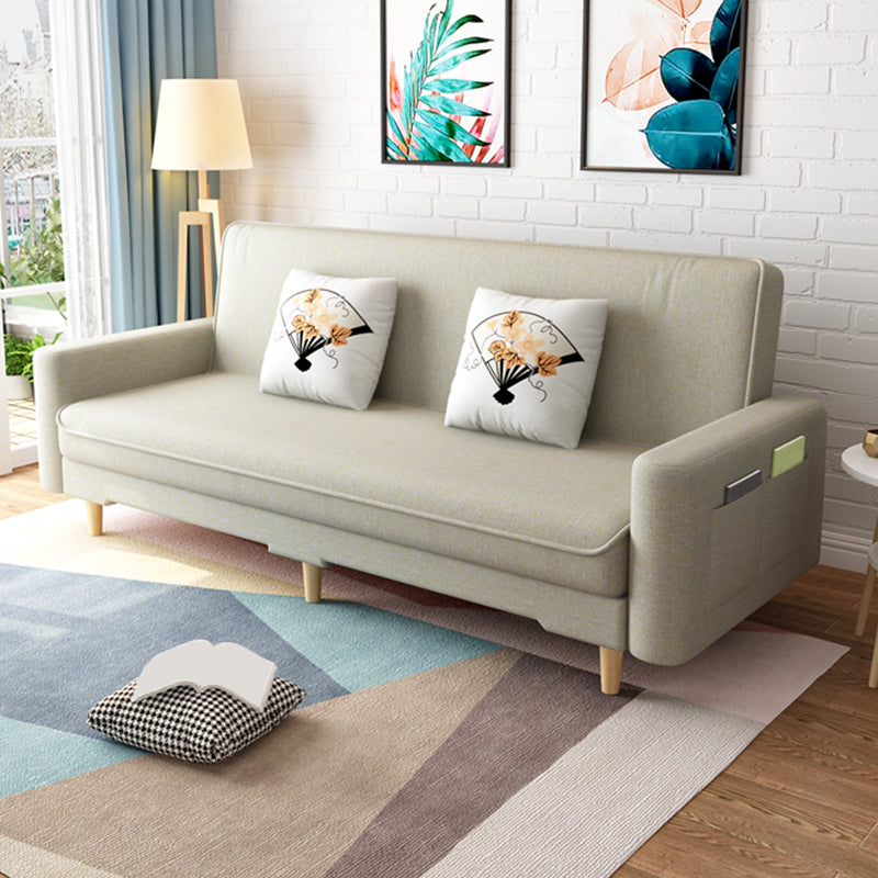 Living Room Contemporary Sleeper Square Arm 3-seater Linen Sofa