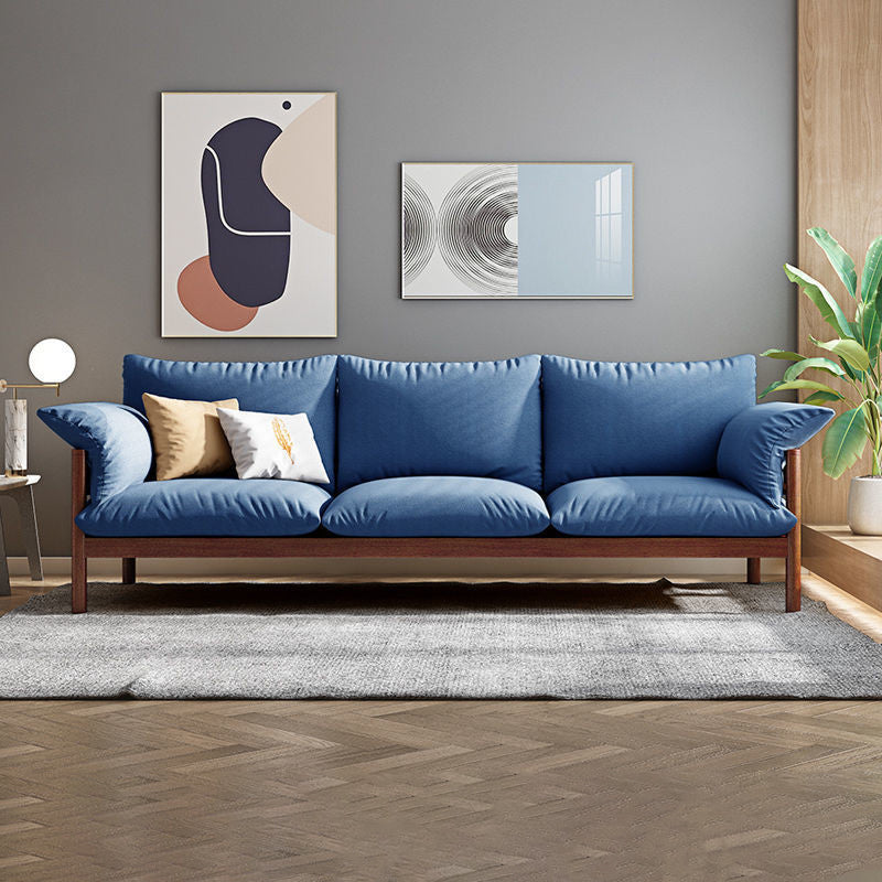 Wool 3-seater Sofa with Pillow Back Cushions and Pillow Top Arm
