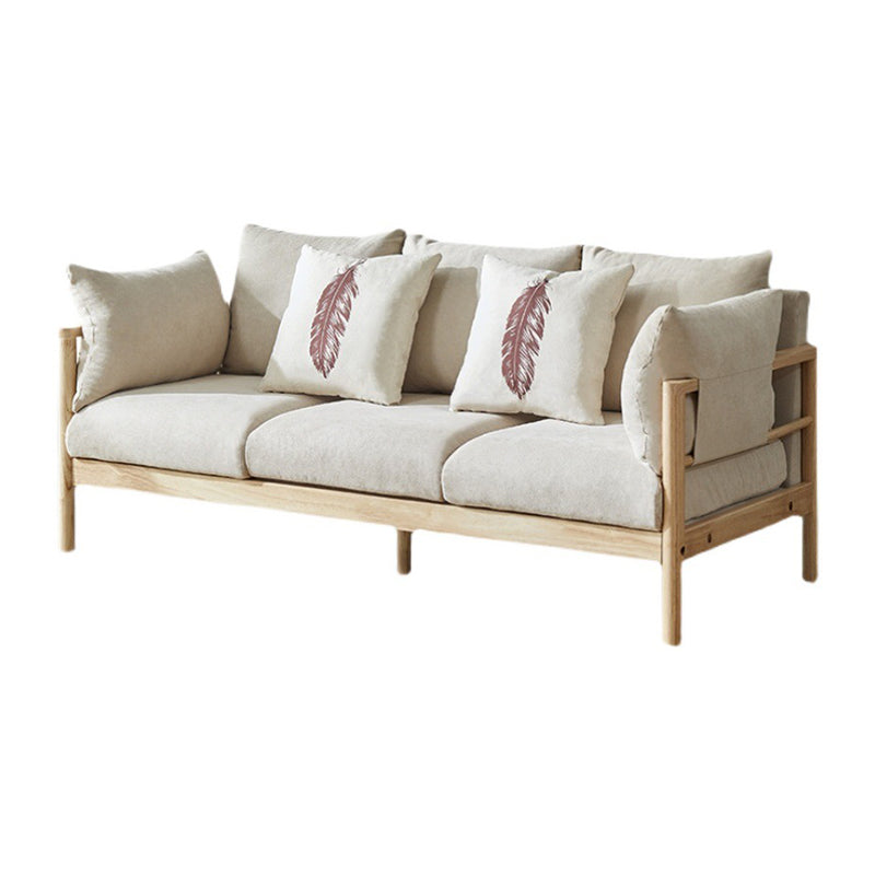 Wool 3-seater Sofa with Pillow Back Cushions and Pillow Top Arm