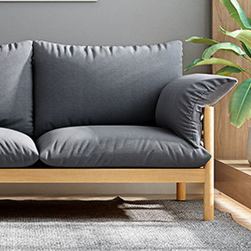 Wool 3-seater Sofa with Pillow Back Cushions and Pillow Top Arm