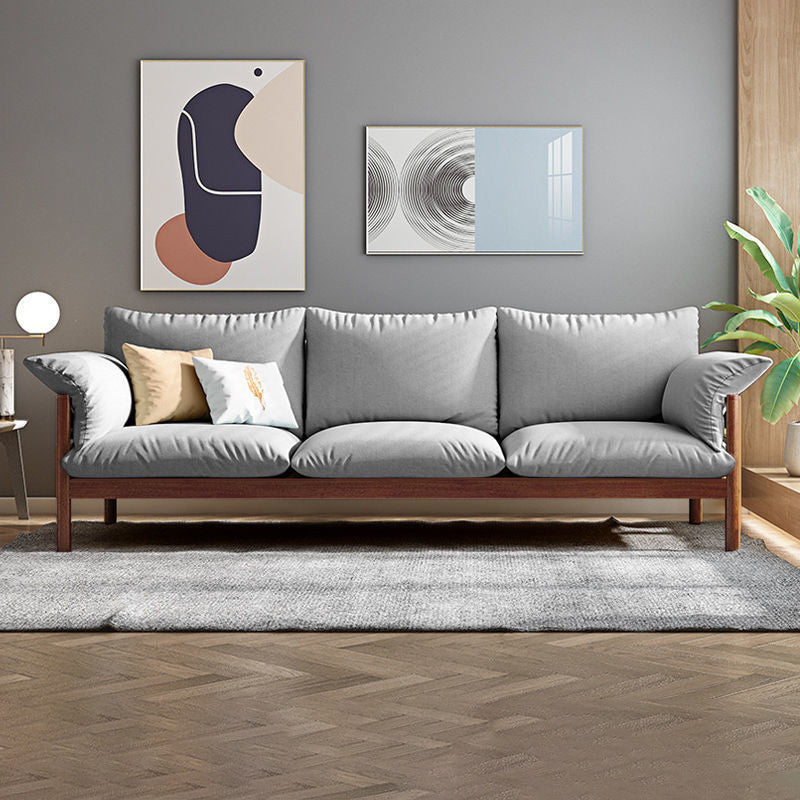 Wool 3-seater Sofa with Pillow Back Cushions and Pillow Top Arm