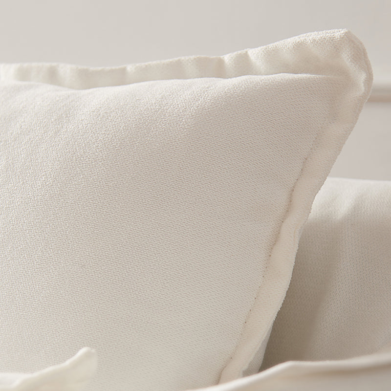 White Linen Contemporary Standard Square Arm Sofa for Living Room, Apartment