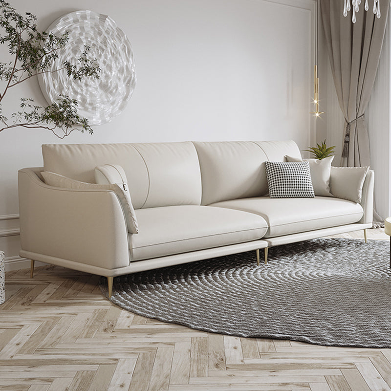 Faux Leather Sofa 36.22" D x 35.43" H Flared Arm Sofa for Living Room