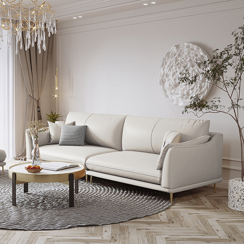 Faux Leather Sofa 36.22" D x 35.43" H Flared Arm Sofa for Living Room
