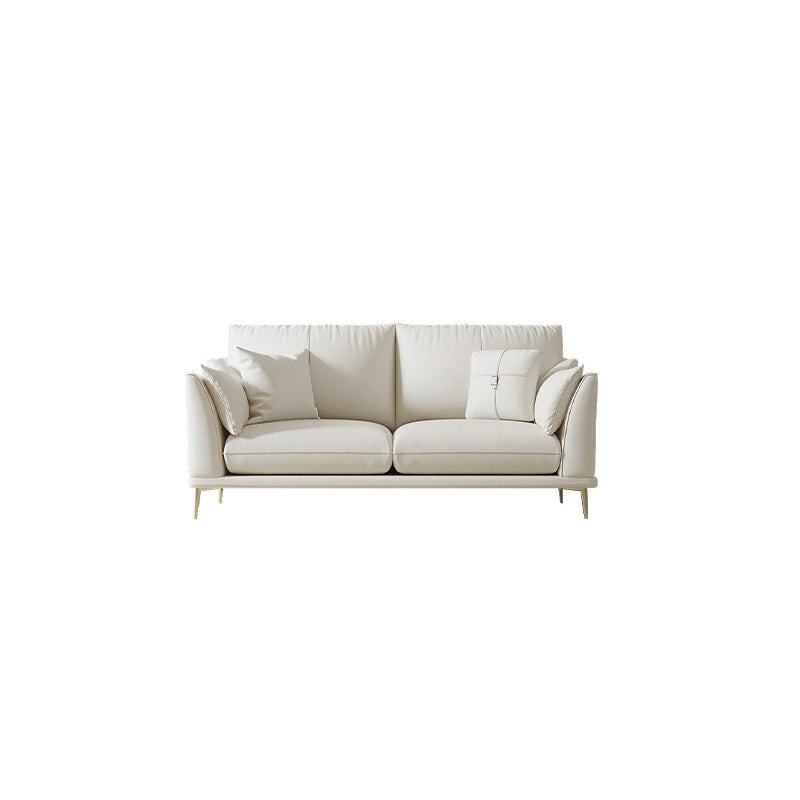 Faux Leather Sofa 36.22" D x 35.43" H Flared Arm Sofa for Living Room