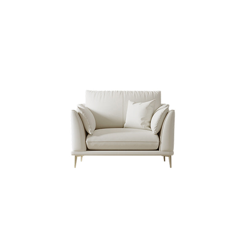 Faux Leather Sofa 36.22" D x 35.43" H Flared Arm Sofa for Living Room