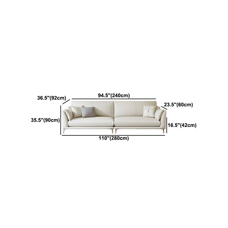 Faux Leather Sofa 36.22" D x 35.43" H Flared Arm Sofa for Living Room