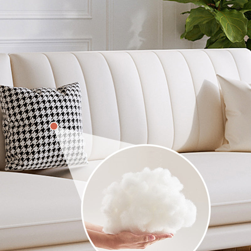 Faux Leather Sofa 35.43" D x 36.22" H Flared Arm Sofa for Living Room