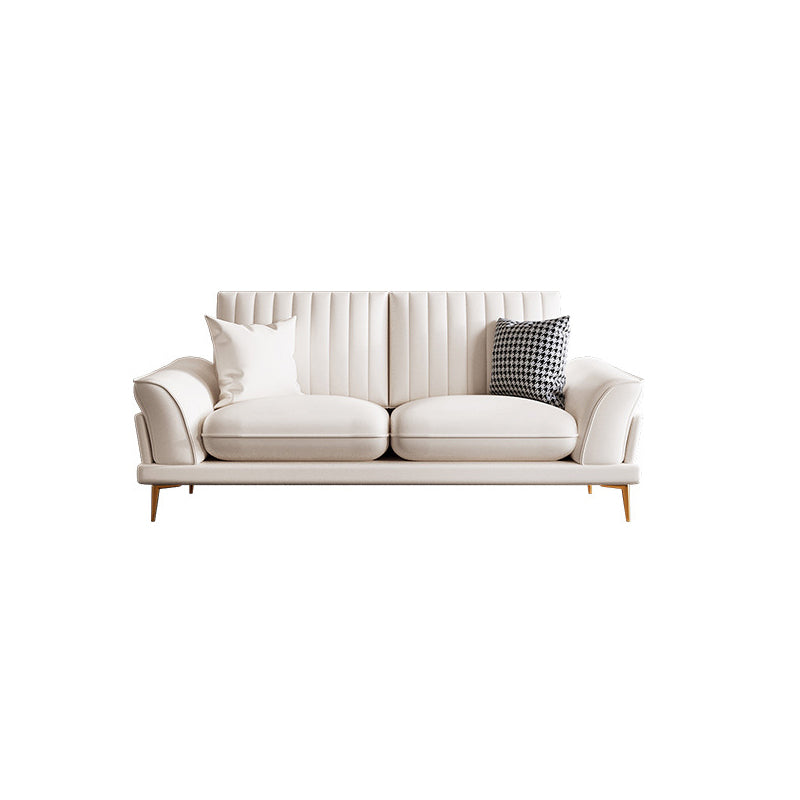 Faux Leather Sofa 35.43" D x 36.22" H Flared Arm Sofa for Living Room