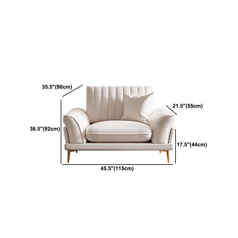 Faux Leather Sofa 35.43" D x 36.22" H Flared Arm Sofa for Living Room