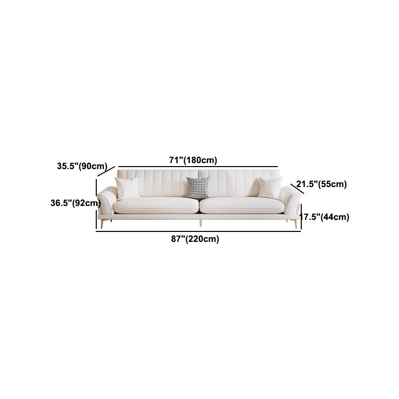 Faux Leather Sofa 35.43" D x 36.22" H Flared Arm Sofa for Living Room