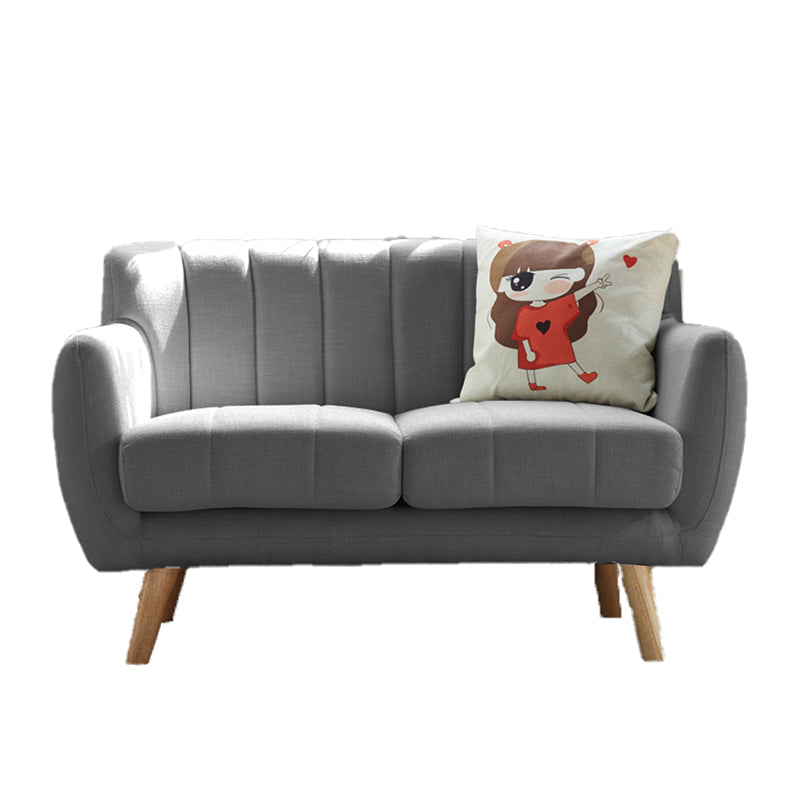 Linen Contemporary Standard Flared Arm Sofa for Living Room, Apartment
