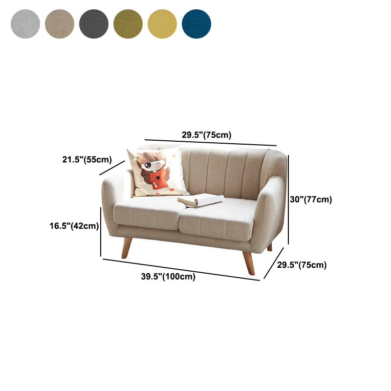 Linen Contemporary Standard Flared Arm Sofa for Living Room, Apartment