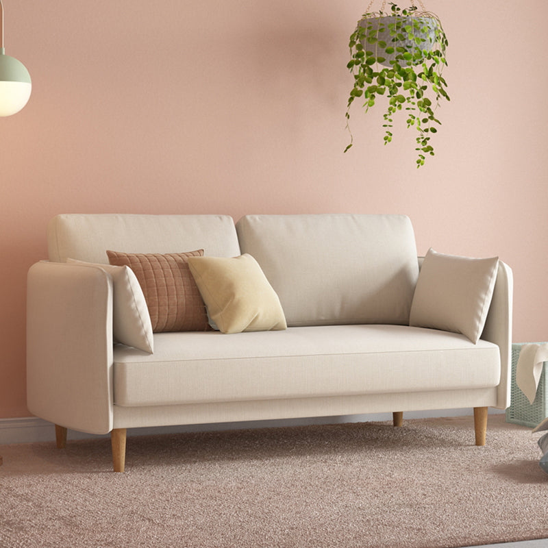 Linen Contemporary Standard Square Arm Sofa for Living Room, Apartment