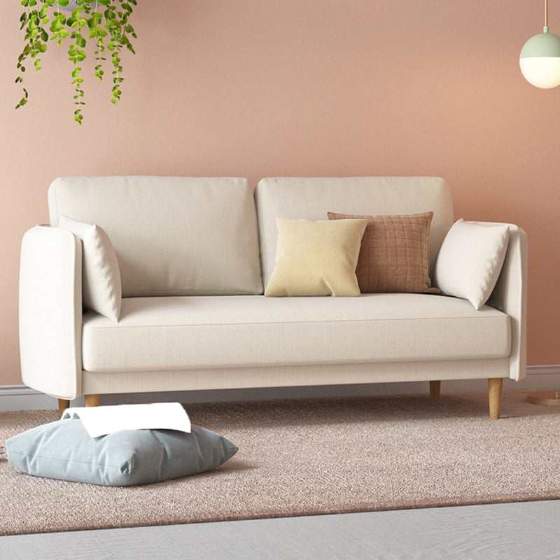 Linen Contemporary Standard Square Arm Sofa for Living Room, Apartment